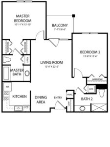 Two Bedroom Floor Plan (traditional)